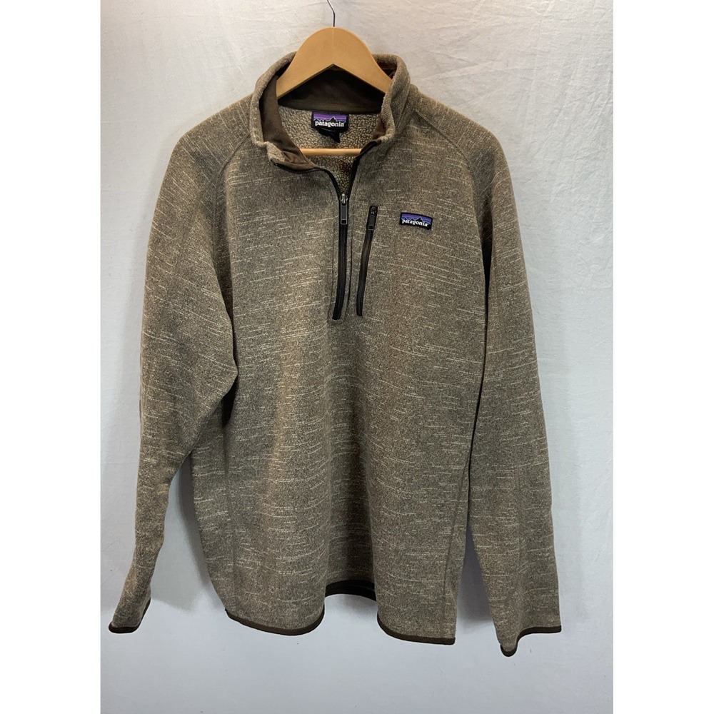 Patagonia Better Sweater Mens XL Heathered Tan 1/4 Zip Fleece Pullover Hiking